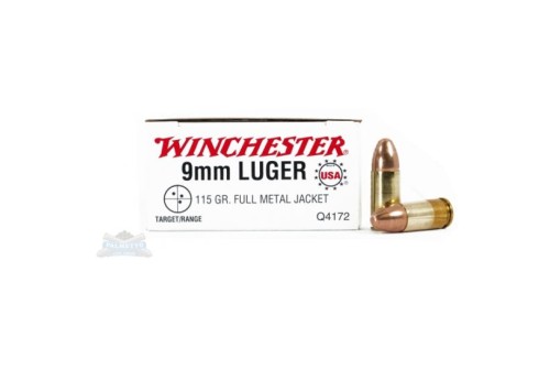 Winchester USA 9mm 115gr FMJ Ammunition 50rds - Q4172B