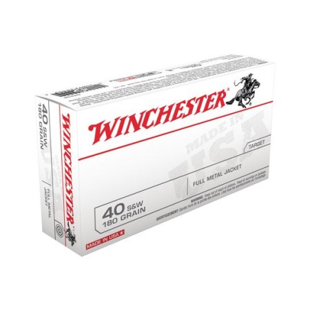 Winchester USA 40 S&W 180gr FMJ Ammunition 50rds - Q4238