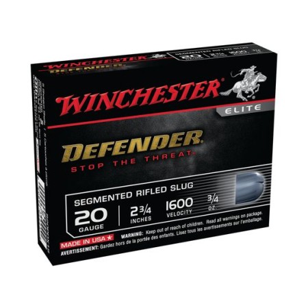 Winchester 20ga 2.75" Segmented Slug 5rds - S20PDX1S