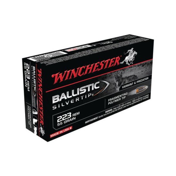 Winchester 223 55gr Ballistic Silvertip Rifle Ammunition 20rds - SBST223B