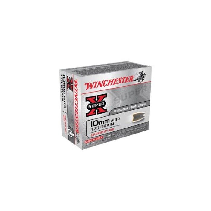 Winchester 10mm Auto 175gr SiverTip Hollow Point Ammunition 20rds - X10MMSTHP