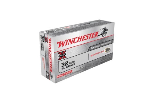 Winchester 32 Auto/ACP 60gr SilverTip Hollow Point Ammunition 50rds - X32ASHP