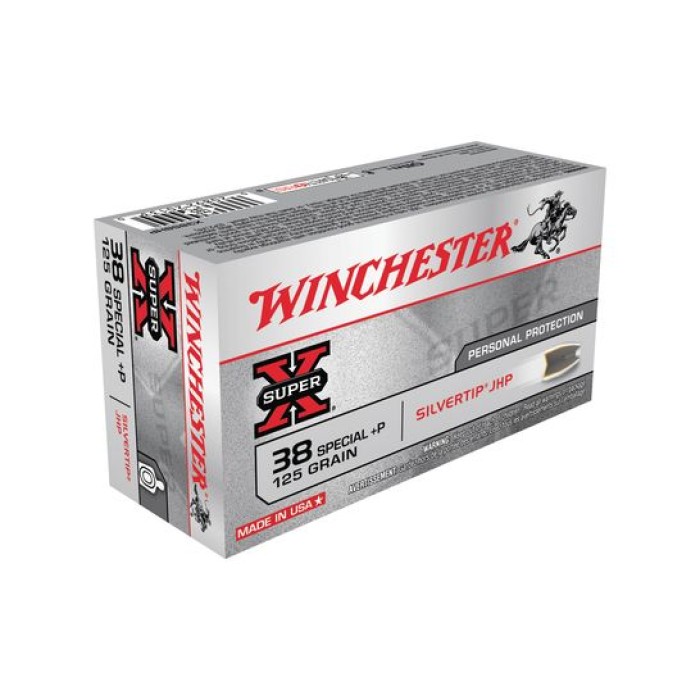 Winchester 38 Special+P 125gr Siver-Tip Hollow Point Super-X Ammunition 50rds - X38S8HP