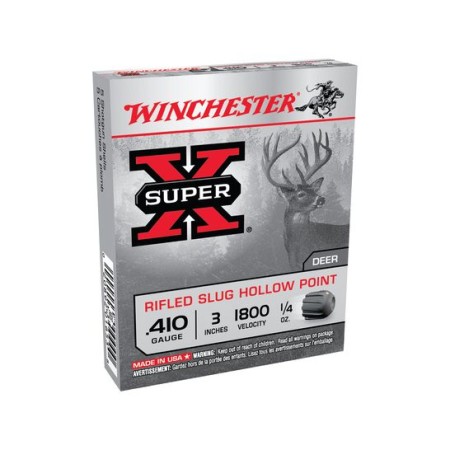 Winchester 410 3" 1/4oz Rifled Slug Super-X Ammunition 5 rds - X413RS5