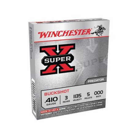 Winchester Super X 410ga 3" 000 Buckshot 5 Pellets Shotshells 5 Rounds - XB413