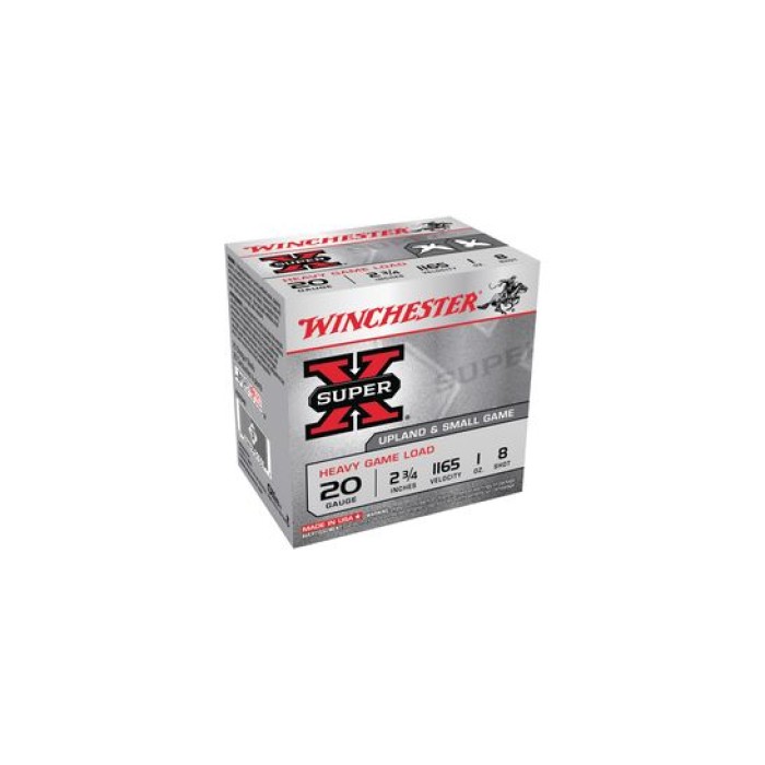 Winchester SUPER-X SHOTSHELL 20 Gauge 1 oz 2.75in Centerfire Shotgun Ammo, 25 Rounds, XU20H8