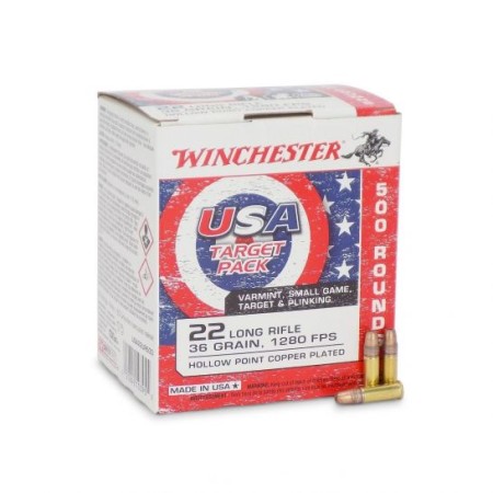 Winchester: USA .22 LR Copper Plated HP 36gr,  500/Box