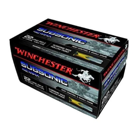 Winchester 22lr Ammo 42 Grain Subsonic HP 50 rd/box - W22SUB42U