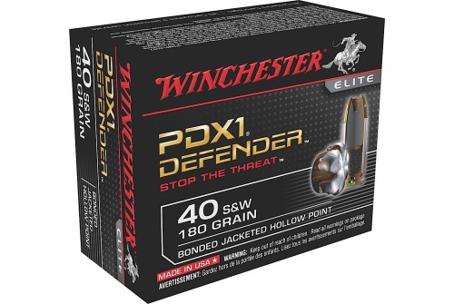 Winchester Ammo S40SWPDB1 PDX1 Defender 40 S&W 180 gr Bonded Jacket Hollow Point 20 Bx - Dirty Bird Industries