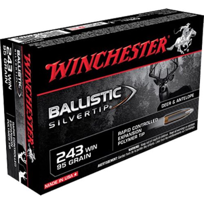 Winchester Ammo SBST243A Ballistic Silvertip 243 Win 95 gr Rapid Controlled Expansion Polymer Tip 20 Bx - Dirty Bird Industries