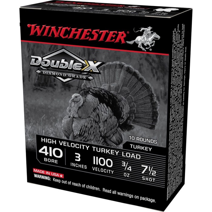 Winchester Ammo STH4137 Double X Diamond Grade Turkey 410 Gauge 3 3/4 oz 7.5 Shot 10 Bx - Dirty Bird Industries