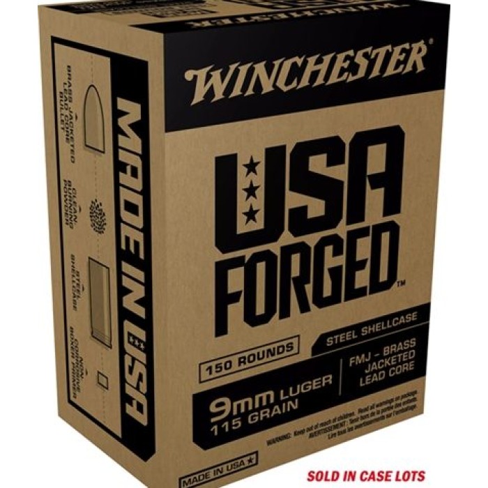 WINCHESTER AMMO USA 9MM LUGER (CASE) STEEL CASE 115GR. FMJ-750RDS