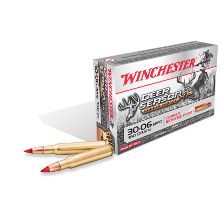 Winchester Ammunition Deer Season XP Copper Impact 30-06 150 Grain Poly Tip Lead Free 20 Rd Bx California Certified Nonlead Ammunition - Dirty Bird Industries