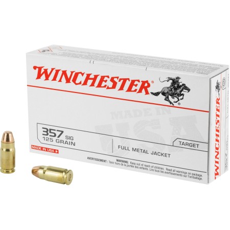 Winchester Ammunition USA, 357SIG 125 Grain Full Metal Jacket, 50 Round Box - Dirty Bird Industries