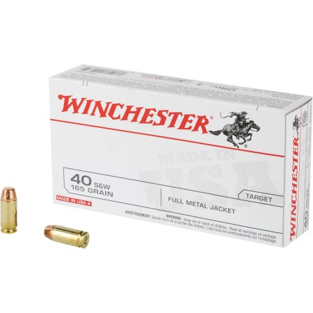 Winchester Ammunition USA 40 S&W 165 Grain Full Metal Jacket, 50 Round Box - Dirty Bird Industries