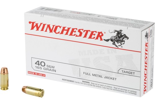 Winchester Ammunition USA 40 S&W 165 Grain Full Metal Jacket, 50 Round Box - Dirty Bird Industries