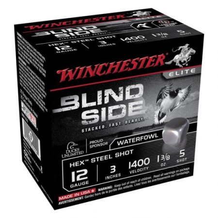 Winchester Blind Side 3" 5 Shot Mag Hex Steel 12 Gauge Ammunition 25 Rounds - SBS1235