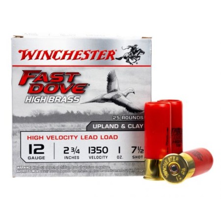 Winchester Fast Dove High Brass 12 Gauge 2-3/4 1oz 25 Rounds #7.5 Shot