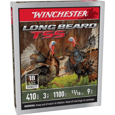 Winchester Long Beard TSS 410 Ga, 3", 13/16oz, Tungsten 9 Shot, 5rd Box