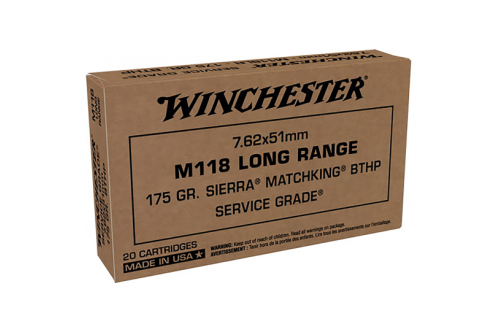 Winchester M118 LR 7.62x51MM Ammo 175 Gr BTHP 20rds - SGM118LRW