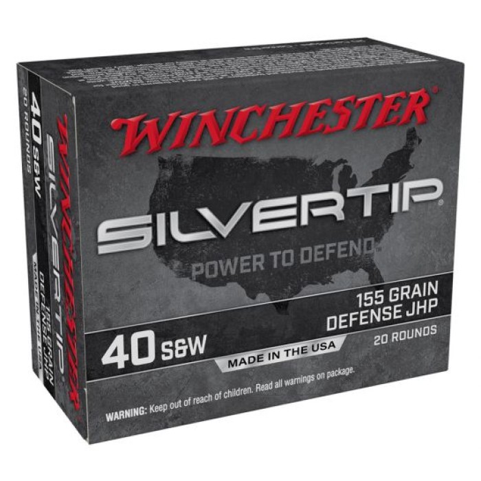 Winchester Silver Tip 155 gr JHP .40 S&W Ammunition 20 Rounds - W40SWST