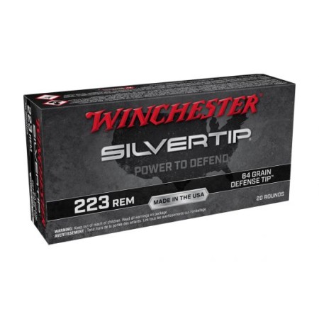 Winchester Silvertip 64 gr Defense Tip .223 Remington Ammunition 20 Rounds - W223ST