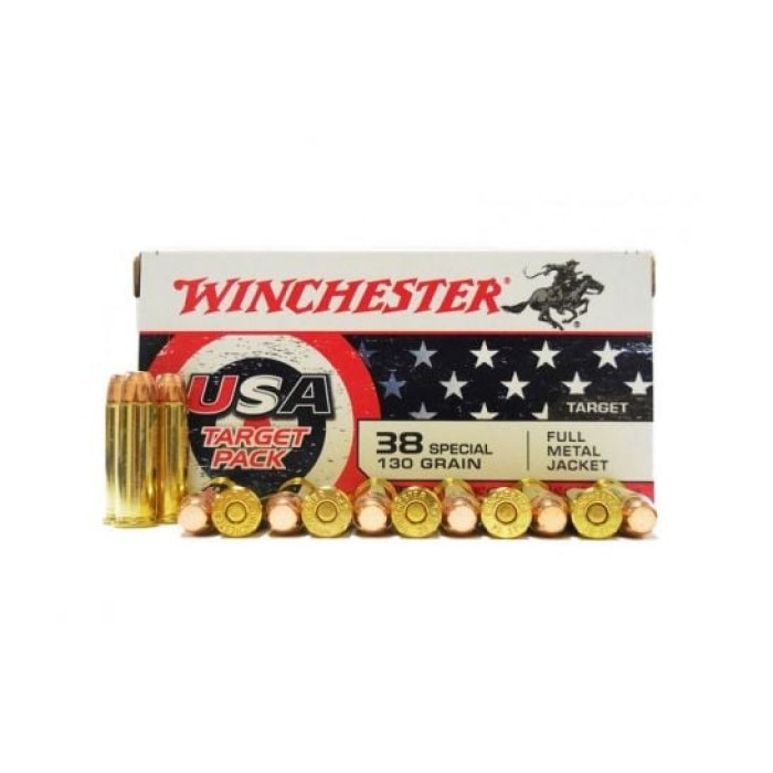 38 Special - 130 Grain FMJ - Winchester USA Target Pack - 50 Rounds