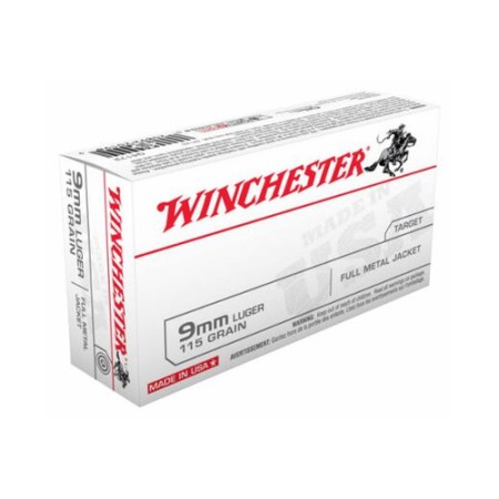 Winchester Usa 9Mm Luger 115Gr Fmj-Rn 50Rd 20Bx/Cs zq4172