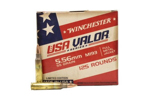 Winchester USA Valor M193 55 gr FMJ 5.56 Ammunition, 125 Rounds - USA193125