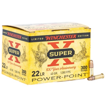 Winchester Super X 100 Year Anniversary .22 LR, 40gr, Power-Point, 300rd Box