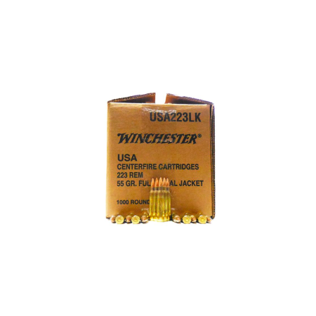 Winchester Ammo W2231000 USA 223 Rem 55 gr Full Metal Jacket (FMJ) - 1000 rounds - Dirty Bird Industries