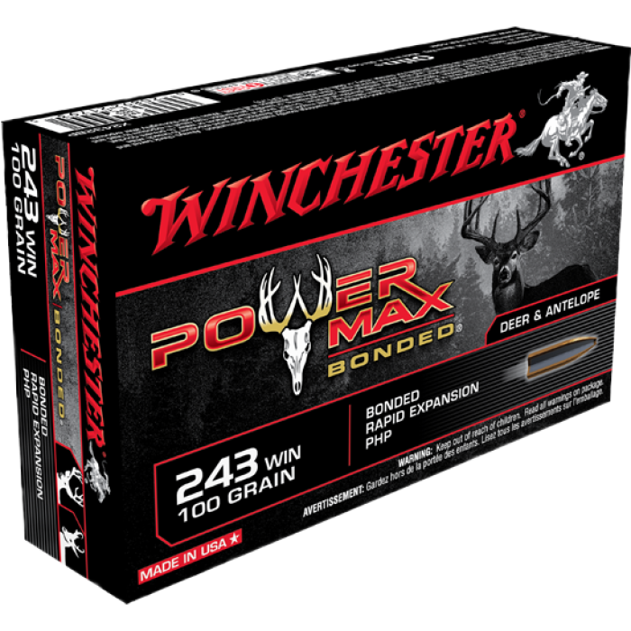 Winchester 243 100gr PowerMax Bonded Ammunition 20rds - X2432BP