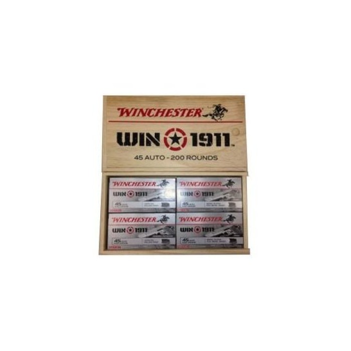 Winchester Win1911 200Rd Wood Box (100Rd Fmj & 100 X45W1911