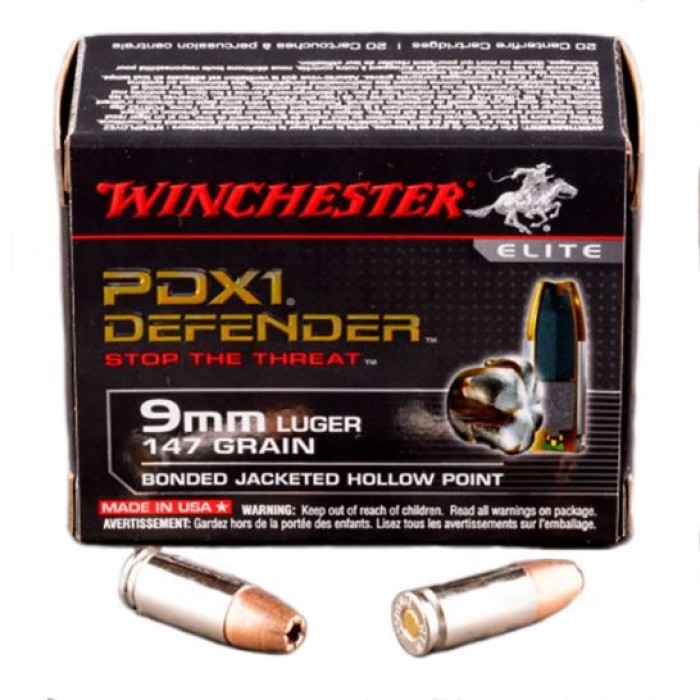 Winchester 9mm 147gr PDX1 Ammunition 20rds - S9MMPDB1