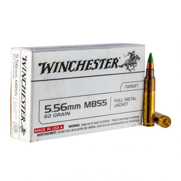 Winchester 5.56mm 62gr NATO Ammunition FMJ 20rds  - Q3269