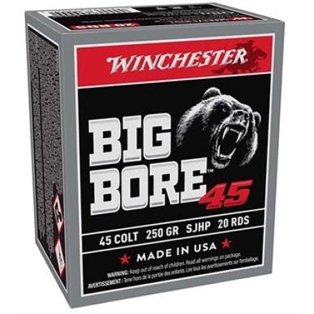 Winchester Big Bore Brass .45 Colt 250-Grain 20-Rounds JSP