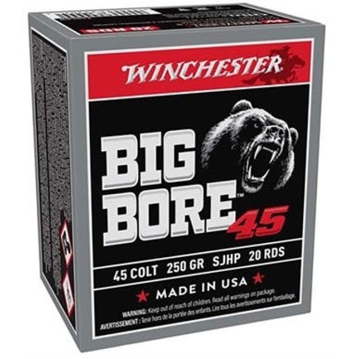 Winchester Big Bore Brass .45 Colt 250-Grain 20-Rounds JSP