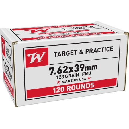 Winchester USA Brass 7.62 X 39 123-Grain 120-Rounds FMJ