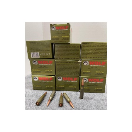 WOLF 5.45X39 60GR, FMJ, STEEL CASE, 30 RDS - Dirty Bird Industries