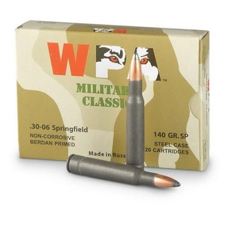 Wolf Military .30-06 Springfield Soft Point 140Gr. - 500 Rnds - Lacquer Coated Steel Casing