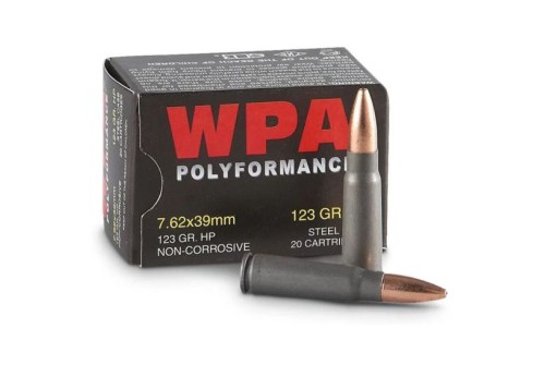 Wolf Ammo Military Classic Centerfire Rifle Ammo, 7.62x39mm, 124 grain, Full Metal Jacket, BiMetal Case, 20 Rounds, MC762BFMJ-BX