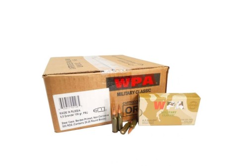 Wolf Performance Military Classic 100 gr Full Metal Jacket Boat Tail 6.5mm Grendel Ammo, 500 rds/case - MC65GRENFMH