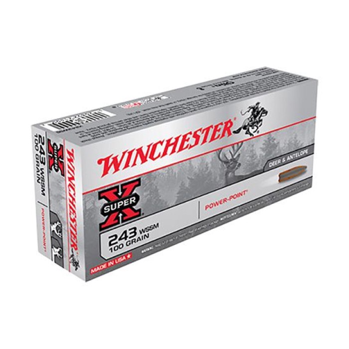 Winchester 243 WSSM 64gr Power Point Ammunition 20rds - X243WSS