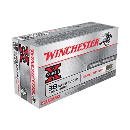 Winchester 38 Super+P  **NOT FOR REVOLVERS ** 125gr SilverTip HP Ammunition 50rds - X38ASHP