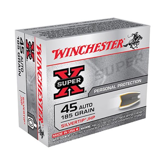 Winchester 45 Auto/ACP 185gr SilverTip Hollow Point Ammunition 20rds - X45ASHP2