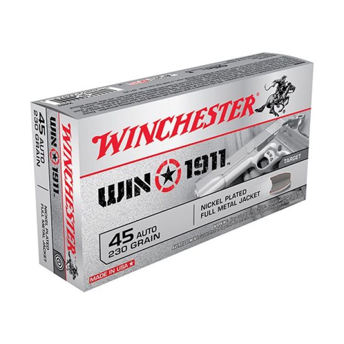 Winchester 45 ACP 230gr FMJ "1911" Ammunition 50rds -X45T