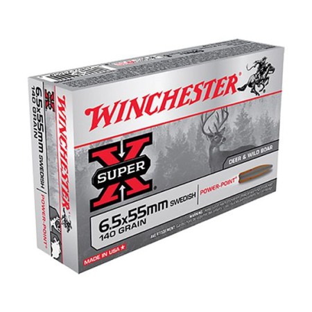 Winchester Ammo X6555 Super-X  6.5x55 Swedish 140 gr Power-Point (PP) 20 Bx/ 10 Cs