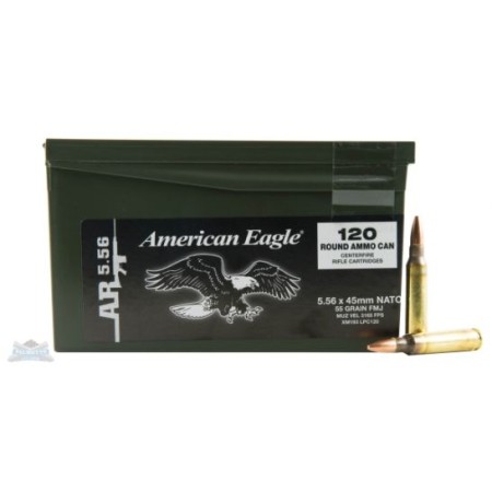 American Eagle 5.56 55gr Ammunition 120rds Mini-Can - - XM193LPC120