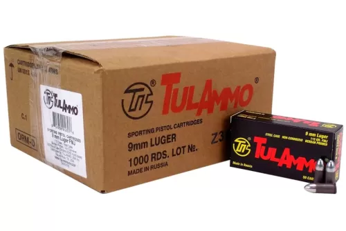 9mm - 115 Grain FMJ - Tula - 1000 Rounds