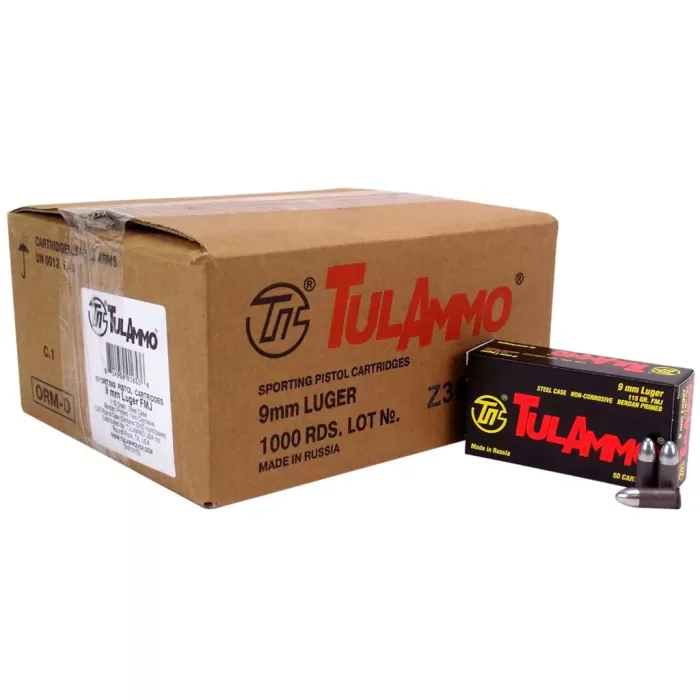 9mm - 115 Grain FMJ - Tula - 1000 Rounds